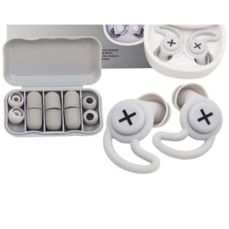 ZVD Bouchons d'oreilles, gris, bouchons d'oreilles en silicone réutilisables et lavables, pour dormir, réduire le bruit et protéger les oreilles (1/4)
