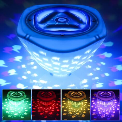 jardin piscine Lumières de Piscine, Lumière de Baignoire Sous-Marine avec Projection de Poisson, Lumières de Piscine à Led Flottantes avec 6 Modes et 4 Couleurs (1/5)