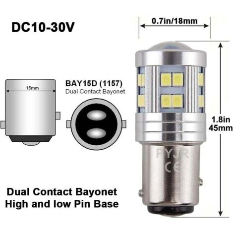 10x Ampoules LED 24V R5W R10W 9 Leds SMD Blanc Xenon 6000k Lampe Veilleuses