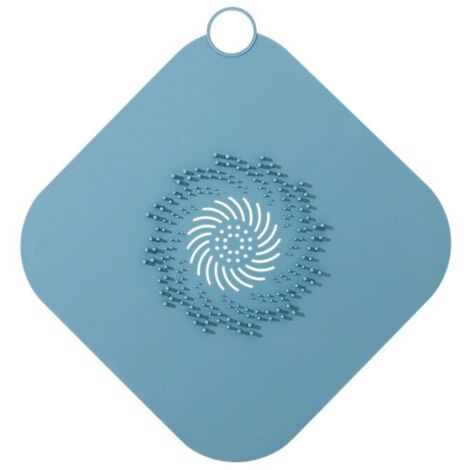 ZVD Siphon de douche en silicone, filtre de vidange de douche, couvercle de vidange en silicone (bleu) (1/4)