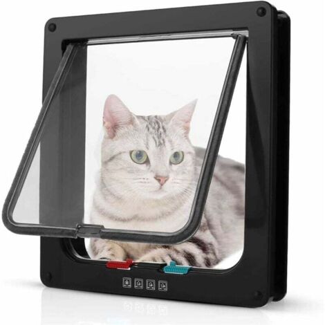 ZVD Chatière Chatière Chatière Moyenne Porte en Pvc Petite Chatière Chatière Chatière pour Portes en Bois Chat Accessoires pour Animaux de Compagnie Smart Chatière Chat Porte Porte Chien Chatière Noir