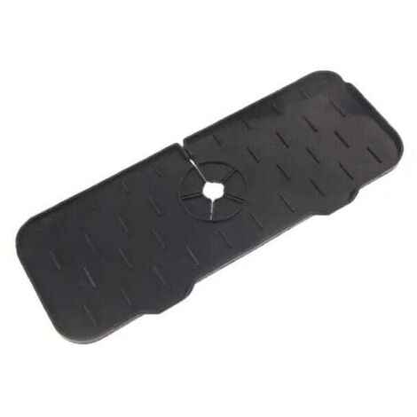 ZVD (noir, 1pc) Tapis de protection en Silicone pour robinet de cuisine, pour évier, égouttoir, éponge, pliable, pour évier, attrape-éclaboussures, pour comptoir de salle de bain (1/4)
