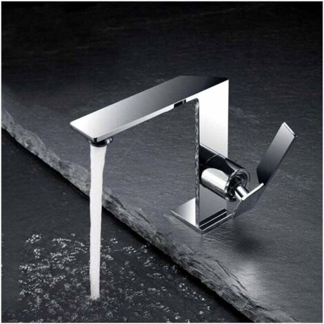 ZVD Robinet Salle Bain, Mitigeur Lavabo Robinet Lavabo Salle de Bain en Laiton Mitigeur Salle de Bain - Chrome (1/4)