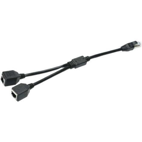 Répartiteur RJ45 mâle à 2 femelles un à deux câble adaptateur réseau Ethernet LAN (1/5)