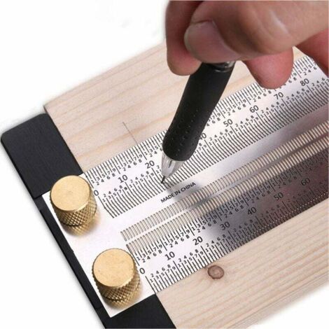 ZVD Règle T pour le Travail du Bois de Haute Précision,Règle de Traçage Outils de Marquage de Menuiserie (300mm) (1/4)