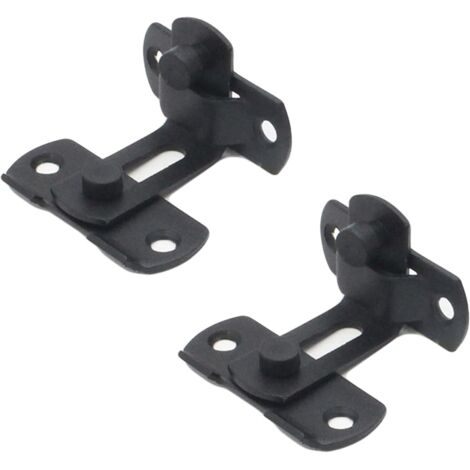 Set of 2 90 Degree Black Stainless Steel Right Angle Buckle Door Latches, Flap Door Latches for Doors and Windows (4") (1/3)