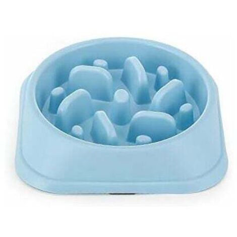 ZVD Gamelle d'alimentation Lente pour Chiens, Alimentation Ralentie et Interactive pour Les Animaux Bleu Durable de Cuvette d'eau de Boisson d'animal familier antidérapant carré Bleu (1/4)