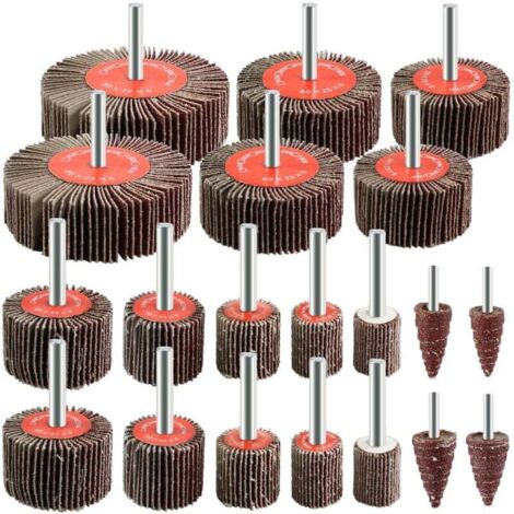 ZVD Roue Abrasive 20 pièces Grain 80 Disque a lamelle pour Brosse Poncage Perceuse Accessoires Polissage Bois Metal (1/4)