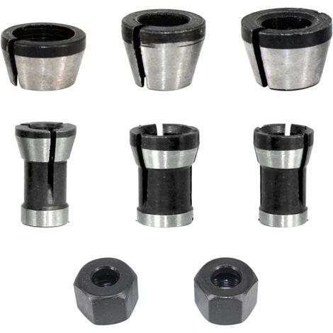 Mandrin de Pince de Routeur 6.35/8mm - Adaptateur Convertisseur pour Fraise à Bois (8 pièces) (1/5)