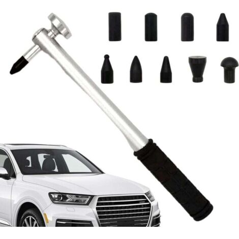 ZVD Outil de réparation de Bosses de Voiture, Strong Hammer Tap Down avec 9 têtes, Outils à Main Portables Kit de débosselage Kit de débosselage pour la réparation de débosselage de Porte de (1/4)