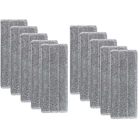 ZVD 10 pièces Serpillères en Microfibre pour Balai Lave-Sol Housse de Nettoyage de Rechange Vadrouille La Tête de Ménage de Vadrouille pour Balai Plat Nettoyage en Microfibre/Lingettes de Nettoyage 33 (1/4)