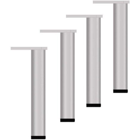 ZVD 4 Pièces Pieds de Meuble Réglable 25cm Pied Canapé Moderne Pattes de Lits Argent Pieds Rechange pour Table Armoire (1/4)