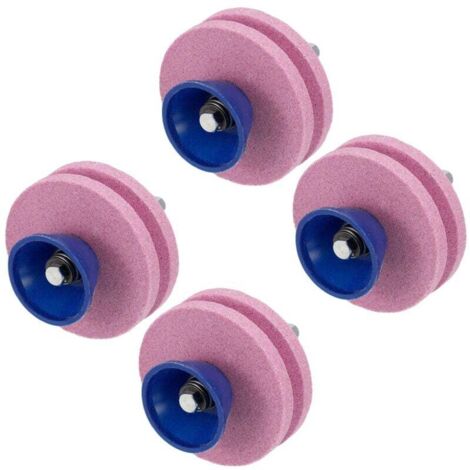ZVD Affûteur de lame de tondeuse à gazon durable pour outils de jardin, perceuse électrique, double couche, 4 pièce (rose) (1/4)