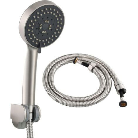 Nickel Brossé Ensemble de Douche Complet 5 Jets Douchette Douche Salle de Bain, Plastique Z-V-D (1/5)