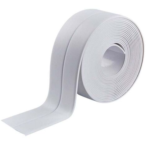 ZVD 3 Rouleaux Bande d'étanchéité Imperméable,Joint Salle de Bain, Ruban de Calfeutrage Autocollant pour Cuisine,Toilettes WC,Baignoire (Blanche 3.2m3.8cm)