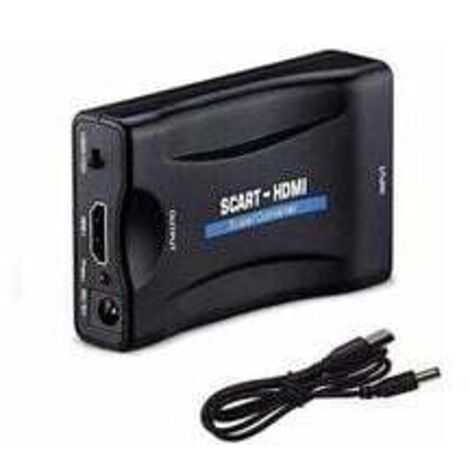 ZVD Péritel vers HDMI Adaptateur,1080p HD Convertisseur Scart vers HDMI Compatible pour NTSC PAL pour Sky HD Blu Ray PS3 TV VCR VHS, etc.
