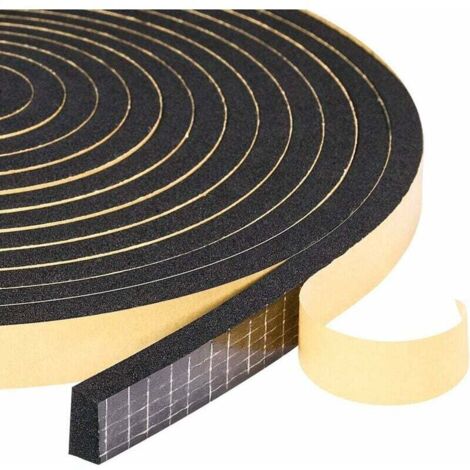 ZVD Joint Porte Isolation, Joint d'Étanchéité de Mousse Adhésive, Bande Caoutchouc Contre le Froid, 2 Rouleaux 12mm(l) x10mm(H) x4m(L), Noir et Jaune (chacun 2 m) (1/4)