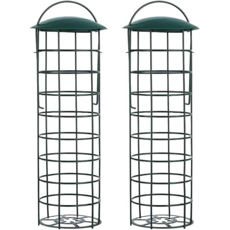 Mangeoire pour Oiseaux Extérieur - Boules de Graisse pour Petits Oiseaux Sauvages, Vert Foncé (1/5)