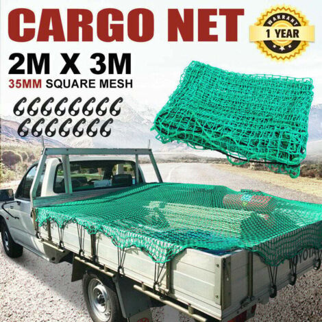 ZVD Filet de remorque, filet à bagages, pour l'arrimage du chargement, 2 x 3 m, filet pour conteneur, filet de sécurité (1/4)