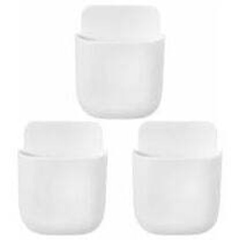 ZVD Organisateur de support de télécommande 3 pièces organisateur mural organisateur multimédia boîte de rangement pour télécommande TV(blanc) (1/4)