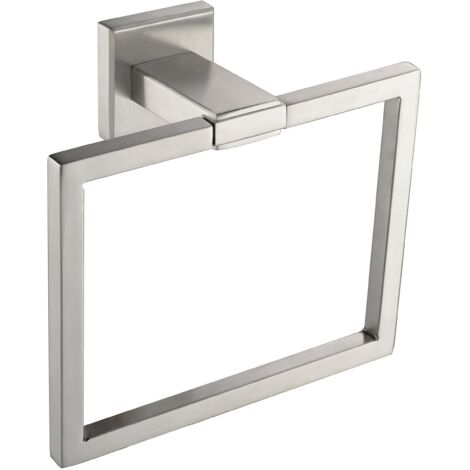 Towel Ring Wall Mounted Towel Rack, Modern Square Design, Brushed Nickel Stainless Steel (1/5)