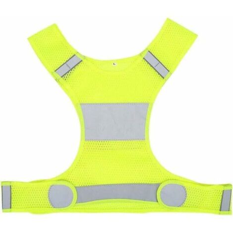 ZVD Gilet de Course Réfléchissant, Jaune Fluorescent Taille Réglable Gilet Réfléchissant Haute Visibilité Gilet de Sécurité de Course de Nuit avec Poches XL (1/4)