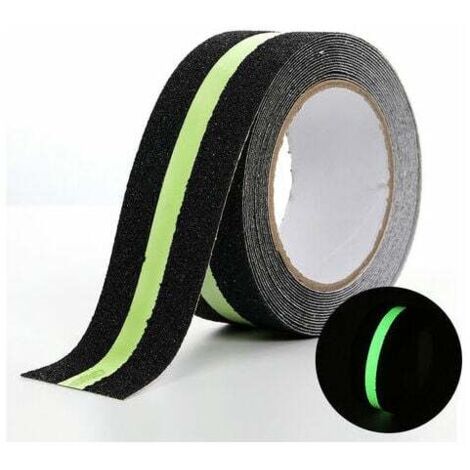 ZVD Ruban adhésif antidérapant avec Film Lumineux Brille dans Le Noir, Bande de sécurité pour escaliers échs sols glissants Intérieur et Extérieur, 5 m x 5 cm(1 pcs) (1/3)