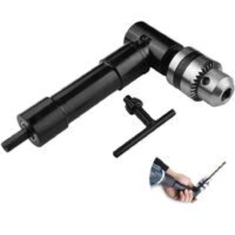 Fixation de foret à angle droit, tête en aluminium 1500 tr/min 3/8 adaptateur de clé de mandrin à 90 degrés tige hexagonale de 8 mm pour accessoires d'outils électriques