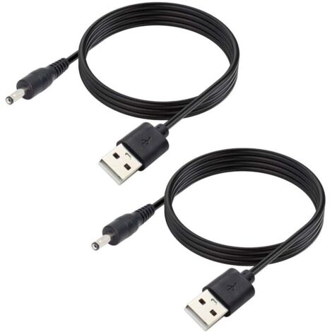 ZVD Lot de 2 Câble d'alimentation 5 V DC, USB 2.0 mâle vers DC 3.5 mm x 1.35 mm mâle Cordon d'alimentation pour routeur, lumière LED, haut-parleur et plus encore, 1m (1/4)