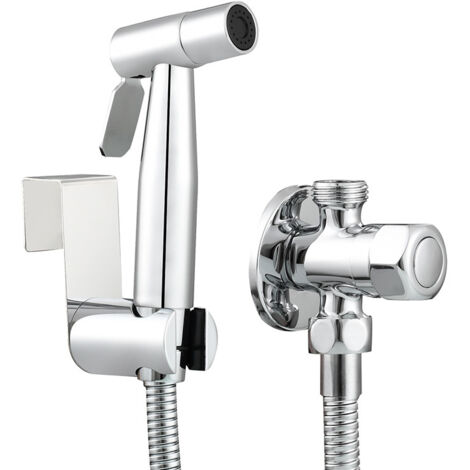 Douche hygiénique WC 2 modes Kit de pulvérisateur de bidet à main en acier inoxydable pour toilettes Chrome Z-V-D (1/5)
