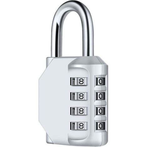 ZVD Cadenas à combinaison à 4 chiffres-argenté, diyife Waterproof, fermoir à combinaison en métal étanche et acier plaqué (1/4)