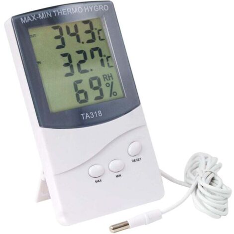 ZVD Thermomètre numérique pour une utilisation intérieure et extérieure, parfait pour l'hiver. Affichages - Température, météo, alarme et crochet de fixation(7.112.51.8cm) (1/3)