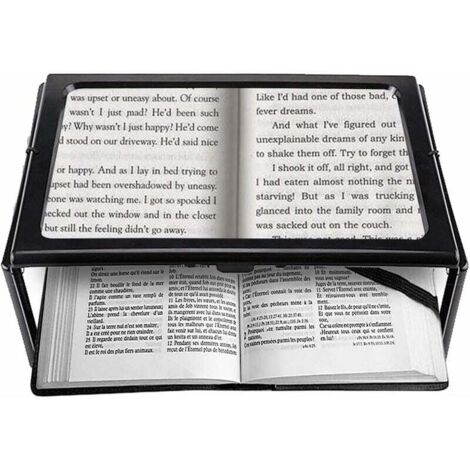 ZVD A4 Pleine Page Loupe de Lecture Loupe Sur Pied Rectangulaire Mains Libres avec 4 LED Lampe Lentille de Grossissement 3X pour Lire pour les Personnes âgées Les Aînés et Les Malvoyants de