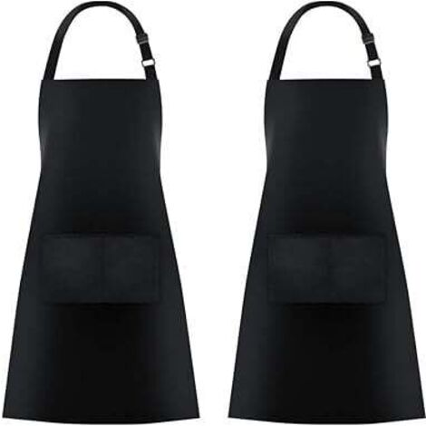 ZVD Lot de 2 tabliers de cuisine avec 2 poches pour homme et femme (1/4)
