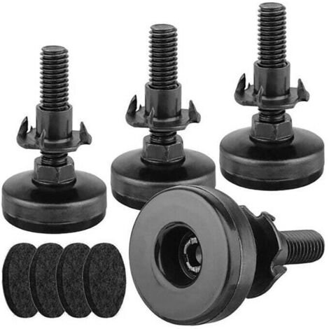 ZVD Vérin pour meuble4 Pièces Pieds Vérin De Meuble Pieds De Meuble Ajustables Pieds De Nivment Pied Réglable,Vis De Réglage Avec Base En Caoutchouc Antidérapant Et Écrou En T Pour Meuble (1/4)