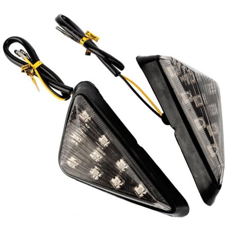 2 pcs Feux de Clignotants, Ambre LED Feux de Signalisation Voyants, 12V Triangle Feux de Marqueur de Stroboscope Universel Jaune Lumière