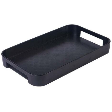 ZVD noir Plateau De Service Blanc Avec Poignées Plateau De Service Rectangulaire Empilable En Plastique (1/4)