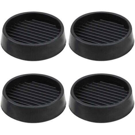 ZVD Lot de 4 pieds de meubles en caoutchouc antidérapants, butées de lit, protège-pieds de table et de chaise (5x5 cm, noir) (1/4)