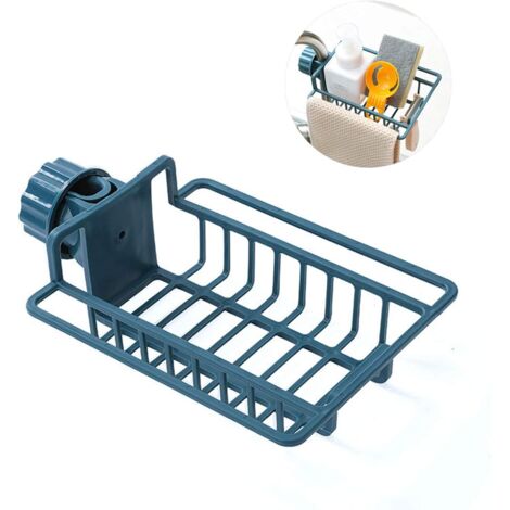 Piece Kitchen Faucet Non-Slip Storage Rack, Sink Organizer, Sink Drain Rack(Blue) (1/5)