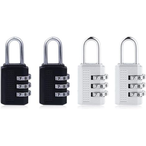 4 Pack Waterproof Combination Padlocks with 3 Digit Combination Lockers for School Gym Lockers (1/5)