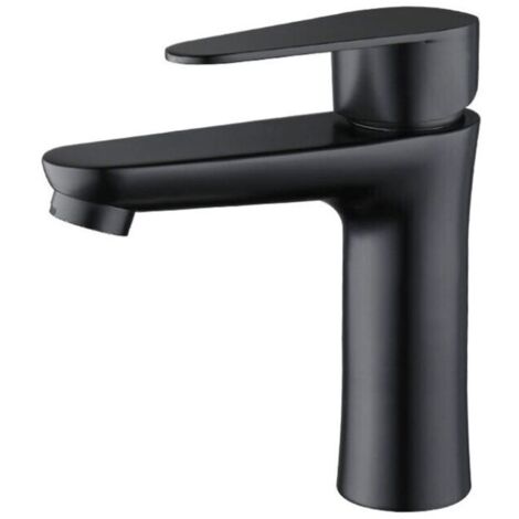 Robinet Salle de Bain Noir Mat - Élégant Mitigeur Lavabo pour Eau Froide/Chaude, Lave Main (1/5)