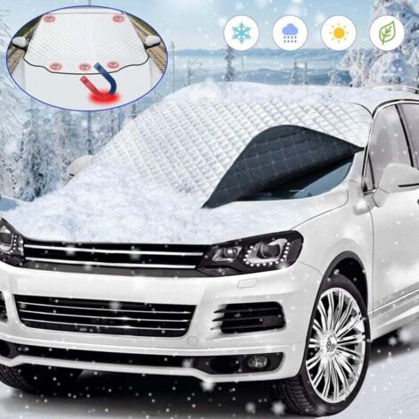 ZVD Protege Pare Brise Givre, Magnétique Protection Pare Brise Gel, Universelle Couverture Pare Brise Voiture, Bache Anti Givre Voiture, Anti Neige Glace Soleil Protège Pare Brise Hiver 183 116cm (1/4)