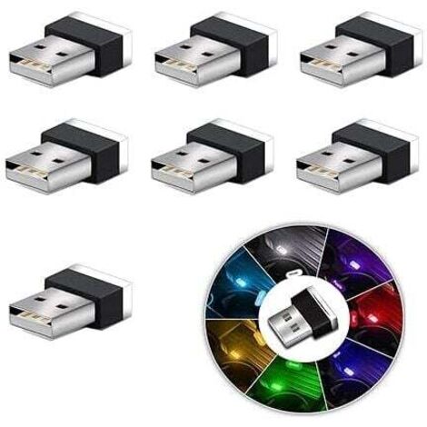 ZVD Lumières d'ambiance intérieure de Voiture USB LED, 7pcs Plug-in 5v Universel Mini LED lumières USB pour Voiture intérieur du Coffre. (1/4)