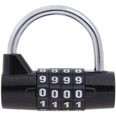 Digit Resettable Combination Padlock for Gym Locker, Outdoor, Fence, Sheds, Garage Door (Black) (1/5)