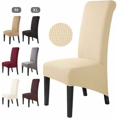 ZVD Housse de Chaise 4 Pièces Salle à Manger Jacquard Extensible Amovible Lavable Couverture de Chaise Univers Protection de Chaise pour Mariage,Cuisine, Banquet-Grande (Beige, 4Pièces) (1/4)