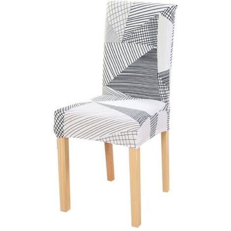 ZVD Housse de chaise élastique imprimée, 4 pièces, housse de chaise de salle à manger, maison, hôtel, bureau, quatre saisons, moka (1/4)