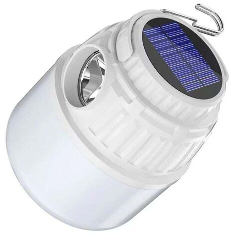 ZVD Realky Lanterne Camping LED, Lampe Camping Solaire TYPE-C Rechargeable, 4 Modes Luminosité, Eclairage Camping Etanche Portable pour Camping, Pêche, Randonnée, Secours [Classe énergétique A++] (1/4)