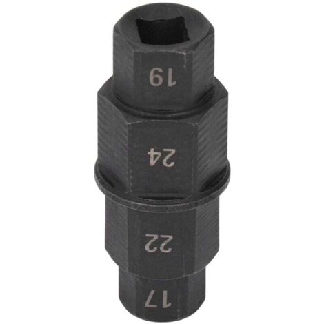 ZVD Outil d'essieu hexagonal pour moto, clé de retrait de broche de roue avant dédiée 17 19 22 24mm noir (1/4)