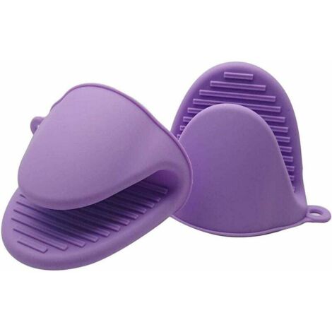 ZVD (Violet, 2 pièces) Gants de four en silicone, prêts à être utilisés dans des casseroles ou dans la cuisine comme supports de casseroles ou supports à gâteaux Mitaines de four et porte-gants (1/4)