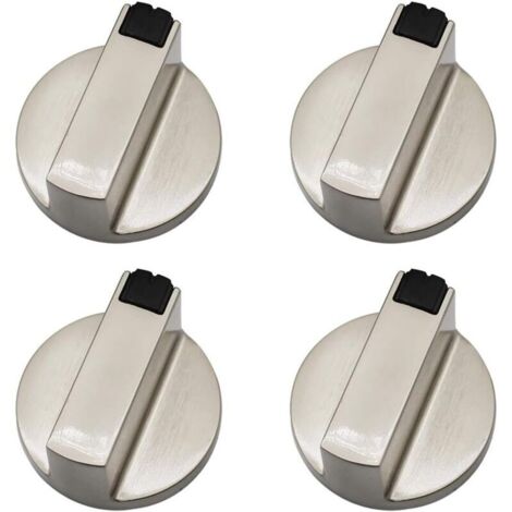 ZVD – Lot de 4 boutons de commande en métal – Alliage de zinc résistant aux rayures – Diamètre de l'arbre 6 mm – Pour cuisinières à gaz et fours (1/5)